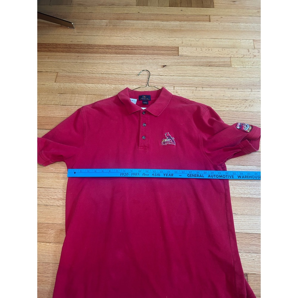 Antigua St Louis Cardinals Mens Red Polo Shirt Busch Stadium Final Season Large - Picture 2 of 8